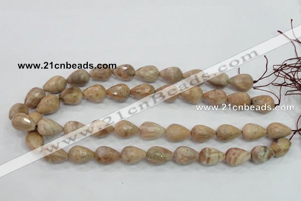 CMS91 15.5 inches 13*18mm faceted teardrop moonstone gemstone beads