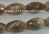 CMS93 15.5 inches 13*22mm faceted rice moonstone gemstone beads