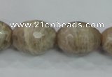 CMS94 15.5 inches 15*20mm faceted rice moonstone gemstone beads