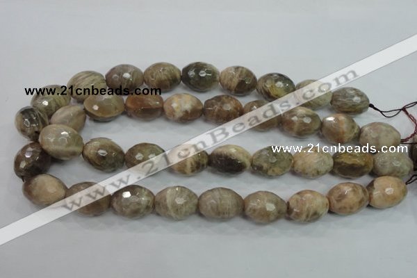 CMS94 15.5 inches 15*20mm faceted rice moonstone gemstone beads