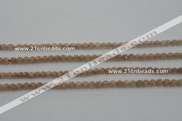 CMS940 15.5 inches 4mm faceted round A grade moonstone gemstone beads