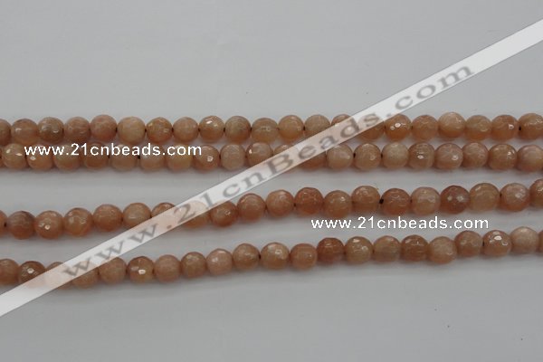 CMS941 15.5 inches 6mm faceted round A grade moonstone gemstone beads