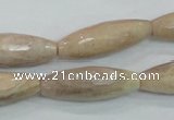 CMS95 15.5 inches 10*30mm faceted rice moonstone gemstone beads