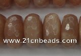 CMS953 15.5 inches 7*14mm faceted rondelle A grade moonstone beads