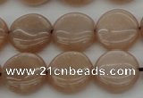 CMS957 15.5 inches 10mm flat round A grade moonstone beads