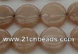 CMS958 15.5 inches 12mm flat round A grade moonstone beads