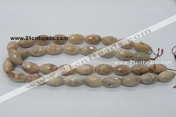 CMS96 15.5 inches 13*22mm faceted rice moonstone gemstone beads