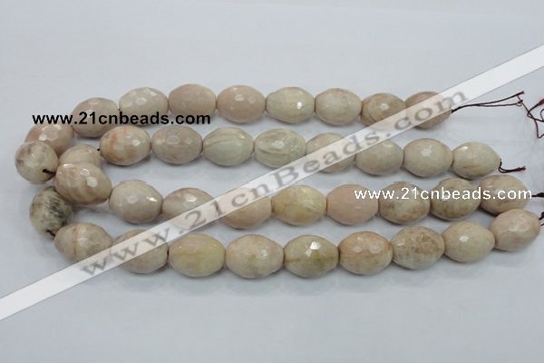 CMS97 15.5 inches 15*20mm faceted rice moonstone gemstone beads