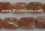 CMS971 15.5 inches 10*14mm faceted rectangle A grade moonstone beads