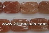 CMS972 15.5 inches 12*16mm faceted rectangle A grade moonstone beads