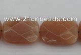 CMS973 15.5 inches 13*18mm faceted rectangle A grade moonstone beads