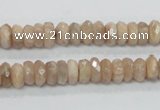 CMS98 15.5 inches 4*8mm faceted rondelle moonstone gemstone beads