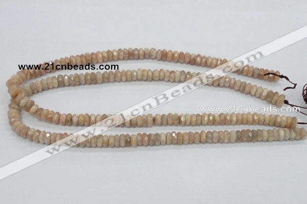 CMS98 15.5 inches 4*8mm faceted rondelle moonstone gemstone beads