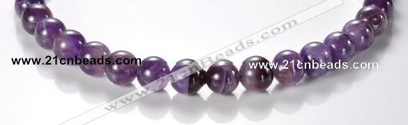 CNA04 AB grade 12mm round natural amethyst quartz bead Wholesale