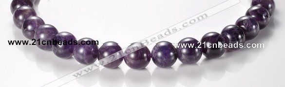 CNA05 AB grade 14mm round natural amethyst quartz bead Wholesale
