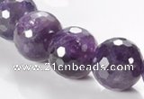 CNA09 16mm faceted round A- grade natural amethyst quartz beads