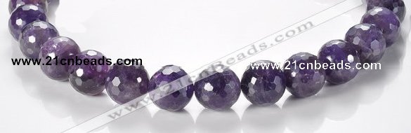 CNA09 16mm faceted round A- grade natural amethyst quartz beads