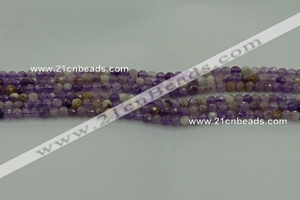 CNA1010 15.5 inches 4mm faceted round dogtooth amethyst beads