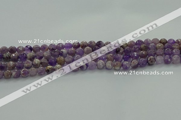 CNA1011 15.5 inches 6mm faceted round dogtooth amethyst beads