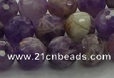 CNA1013 15.5 inches 10mm faceted round dogtooth amethyst beads