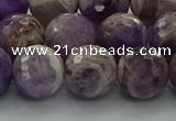 CNA1014 15.5 inches 12mm faceted round dogtooth amethyst beads