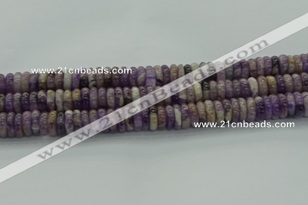 CNA1023 15.5 inches 4*12mm rondelle dogtooth amethyst beads