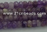 CNA1028 15.5 inches 4*6mm faceted rondelle dogtooth amethyst beads