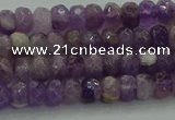 CNA1028 15.5 inches 4*6mm faceted rondelle dogtooth amethyst beads
