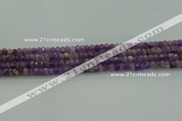 CNA1028 15.5 inches 4*6mm faceted rondelle dogtooth amethyst beads