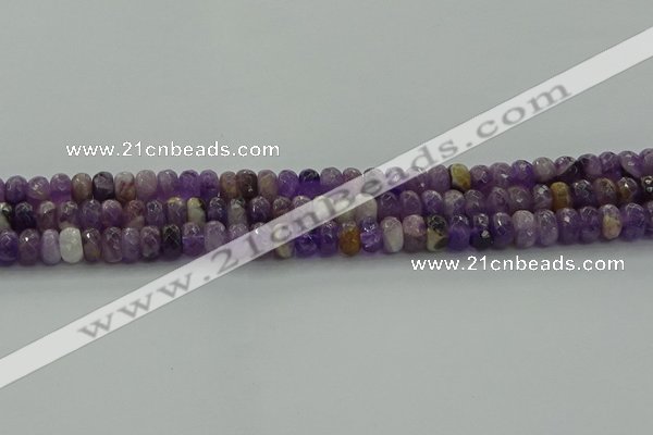 CNA1029 15.5 inches 5*8mm faceted rondelle dogtooth amethyst beads