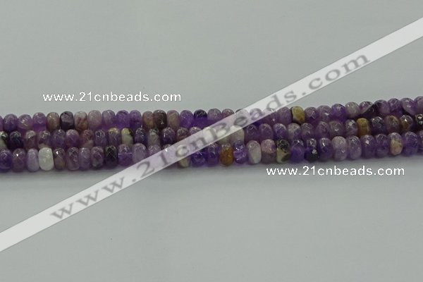 CNA1029 15.5 inches 5*8mm faceted rondelle dogtooth amethyst beads