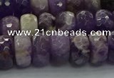 CNA1031 15.5 inches 7*12mm faceted rondelle dogtooth amethyst beads