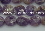 CNA1045 15.5 inches 12mm faceted coin dogtooth amethyst beads