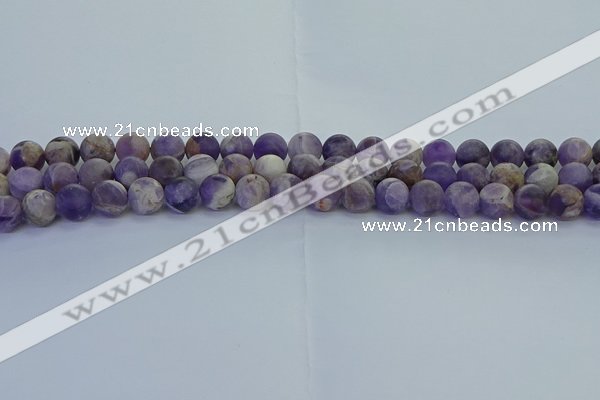 CNA1052 15.5 inches 8mm round matte dogtooth amethyst beads