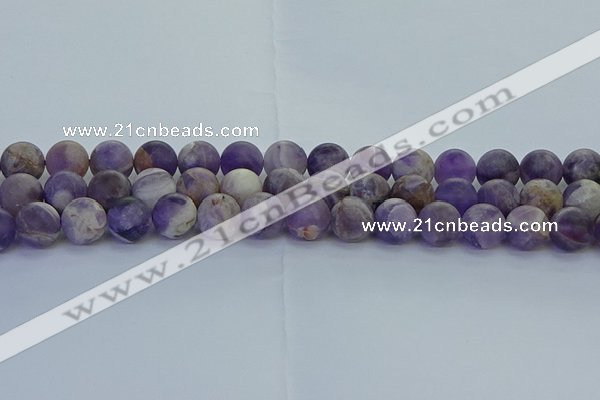 CNA1054 15.5 inches 12mm round matte dogtooth amethyst beads