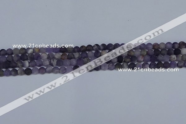 CNA1060 15.5 inches 4mm round matte dogtooth amethyst beads