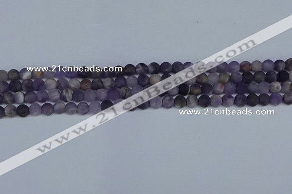 CNA1061 15.5 inches 6mm round matte dogtooth amethyst beads