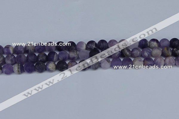 CNA1062 15.5 inches 8mm round matte dogtooth amethyst beads