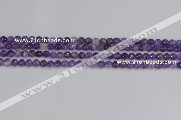 CNA1070 15.5 inches 4mm faceted round dogtooth amethyst beads