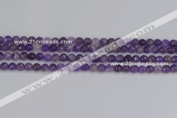 CNA1071 15.5 inches 6mm faceted round dogtooth amethyst beads