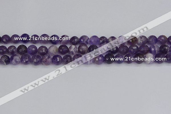 CNA1072 15.5 inches 8mm faceted round dogtooth amethyst beads