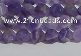 CNA1076 15.5 inches 6mm faceted nuggets matte dogtooth amethyst beads