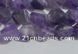 CNA1077 15.5 inches 8mm faceted nuggets matte dogtooth amethyst beads