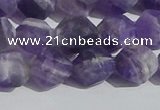 CNA1078 15.5 inches 10mm faceted nuggets matte dogtooth amethyst beads