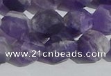 CNA1079 15.5 inches 12mm faceted nuggets matte dogtooth amethyst beads