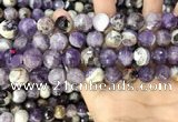 CNA1090 15.5 inches 12mm faceted round dogtooth amethyst beads