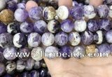 CNA1092 15.5 inches 16mm faceted round dogtooth amethyst beads