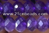 CNA1134 15.5 inches 6*8mm faceted rondelle amethyst gemstone beads