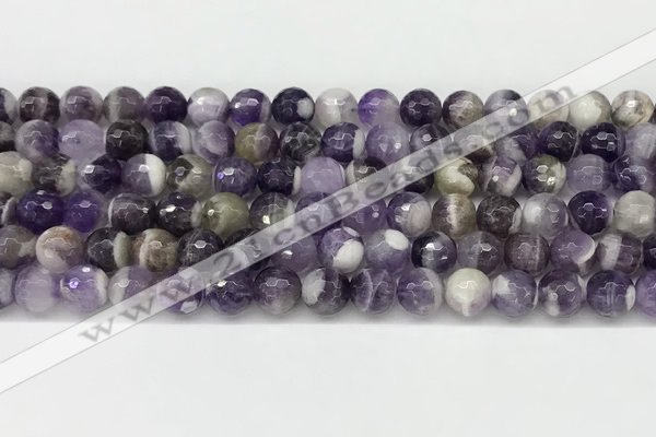 CNA1162 15.5 inches 8mm faceted round natural dogtooth amethyst beads