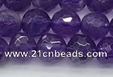 CNA1171 15.5 inches 6mm faceted round natural amethyst beads